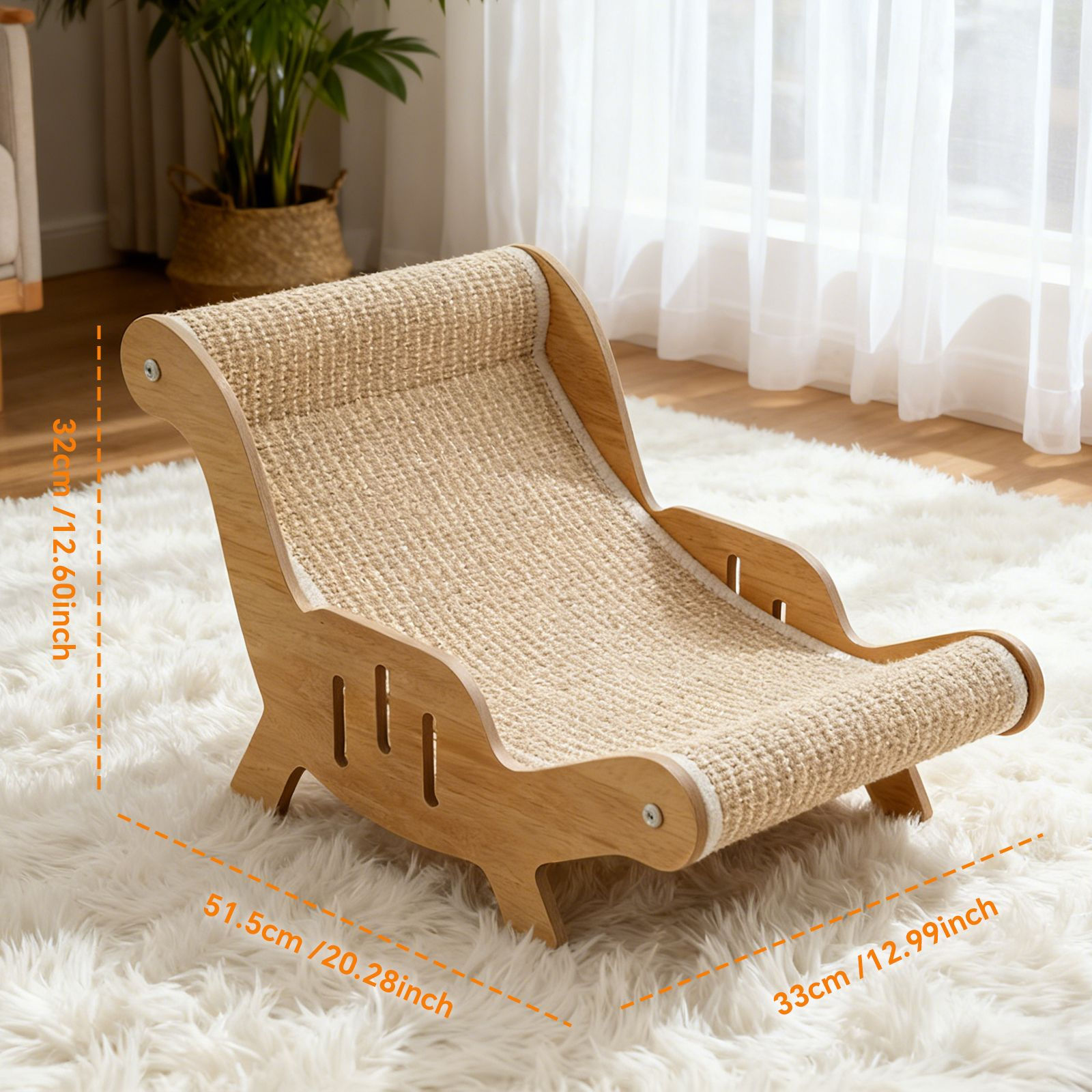 C-type all inclusive sisal cat lounge chair