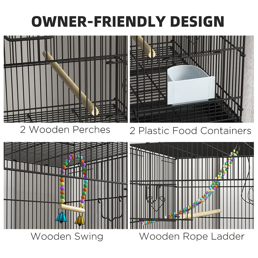 Thumbnail: Double Stackable Bird Cage on Wheels with Stand, Ideal for Canaries