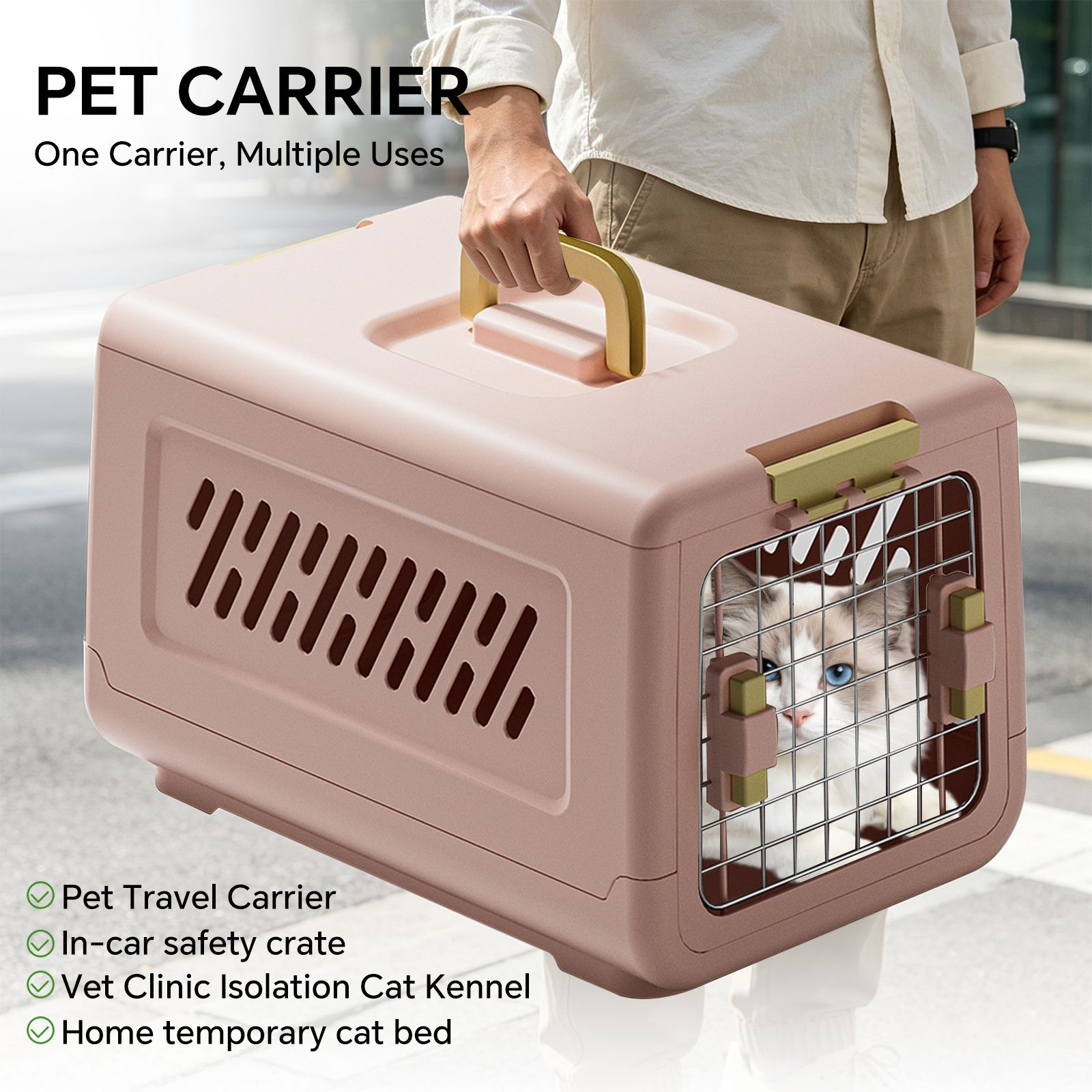 Pink aviation pet carrier