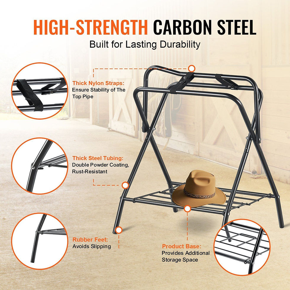 Miniatura: VEVOR Folding Saddle Rack Portable Freestanding Horse Saddle Stand 132 LBS