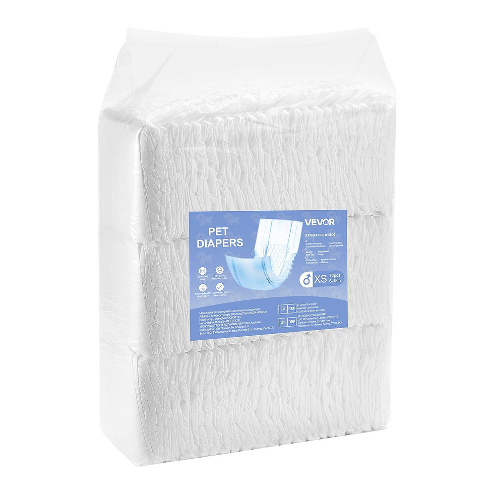 サムネイル： VEVOR Disposable Male Dog Diapers Super Absorbent Male Dog Wraps XS 144 Count