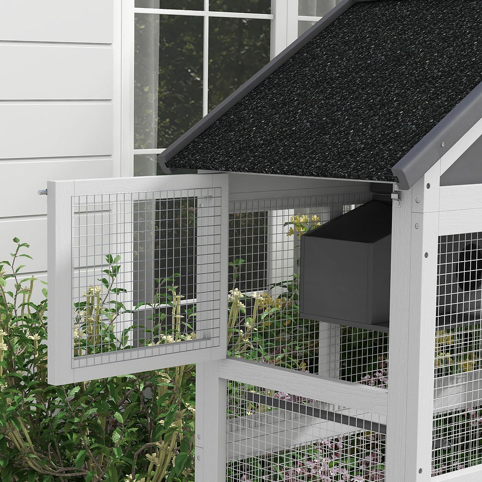 Pikkukuva: Elegant Wooden Bird Aviary with Slide-Out Tray Ladder Perches for Small Birds