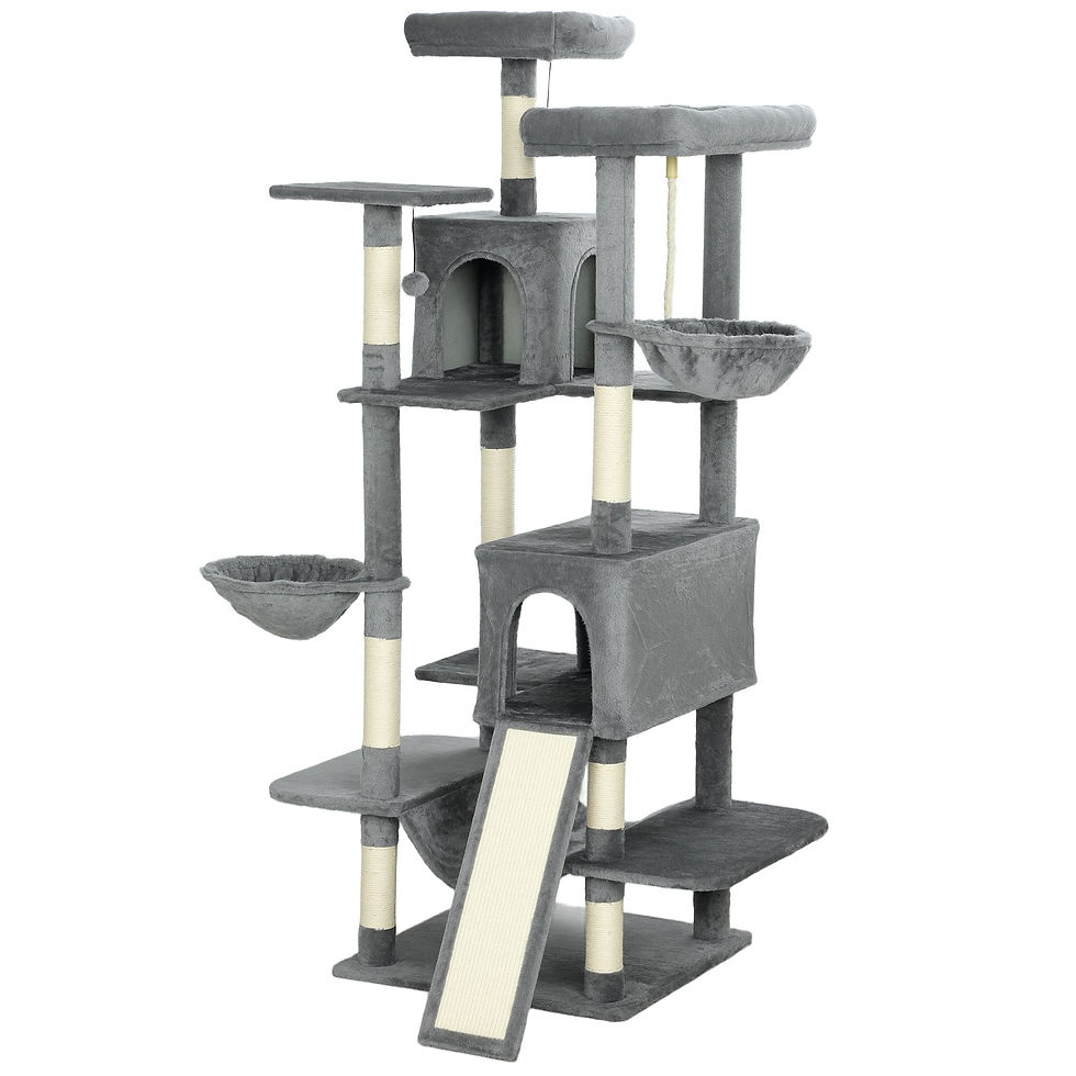 PawHut 69" Cat Tree, Multi-Level Cat Tower with 2 Condos and 3 Hammocks, 8 Scrat