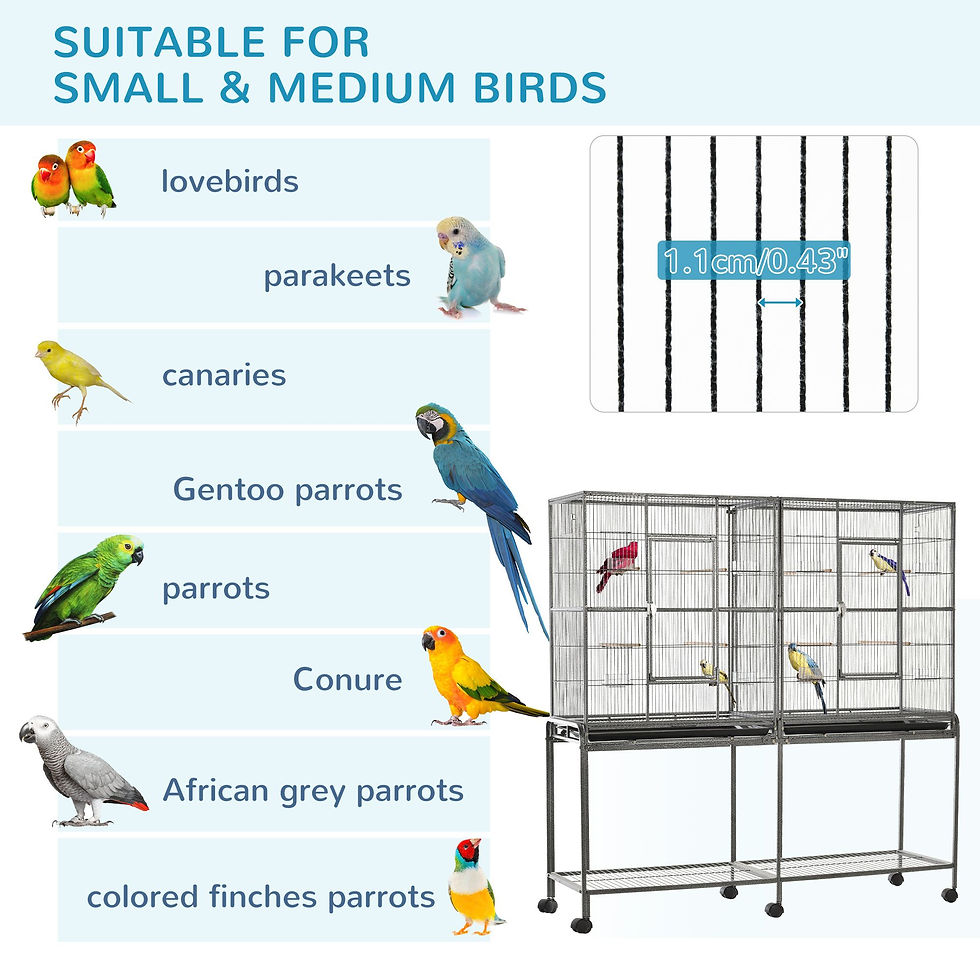 Thumbnail: 65"L Large Rolling Metal Bird Cage Bird House with Detachable Rolling Stand