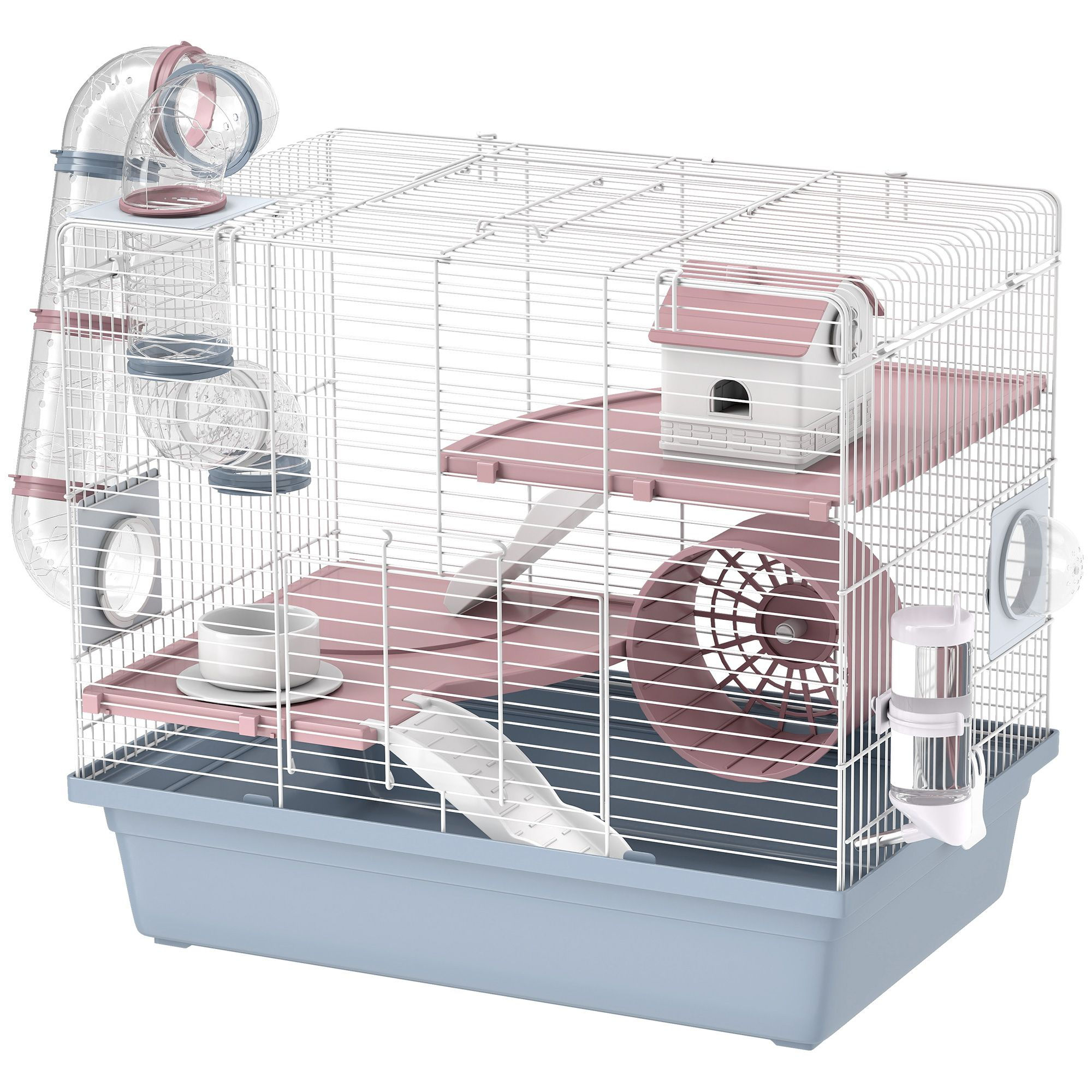 Hamster Cage, 3-Tier Small Animal Cage with Accessories