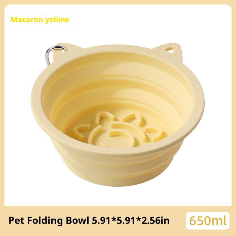 Miniatura: 3-in-1 Pet Travel Collapsible Bowl Foldable Slow-Feeder With Strong Suction Cups