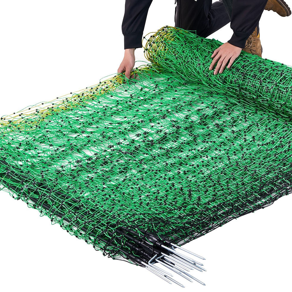 Miniatyrbilde: Electric Fence Netting, 50" H x 164' L, Livestock Net Fencing w/ Posts & Stakes