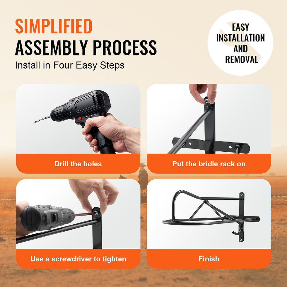 Pikkukuva: VEVOR Wall Mount Saddle Rack with Pad Bar 8 Packs Horse Saddle Rack Stand