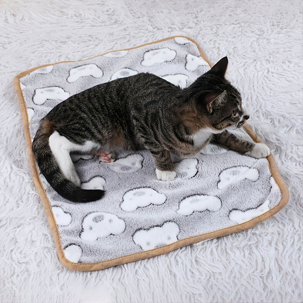 Warming Pet Pad Cartoon Paw Print