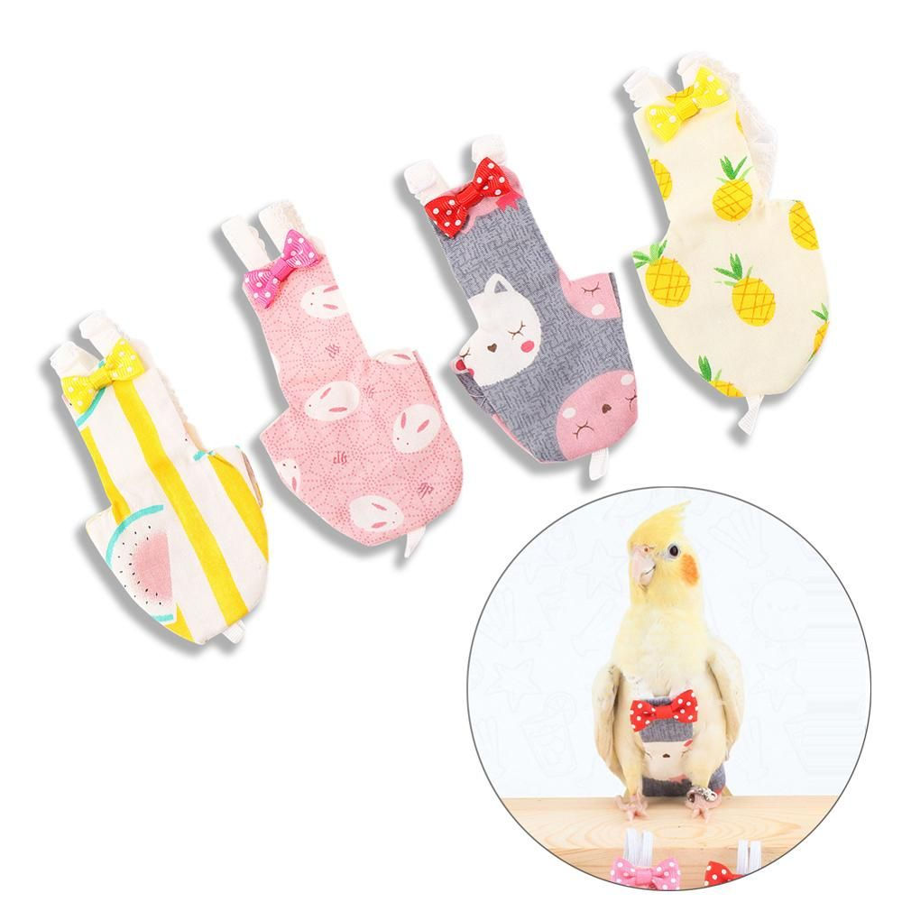 2pcs Parrot Diaper with Bowtie