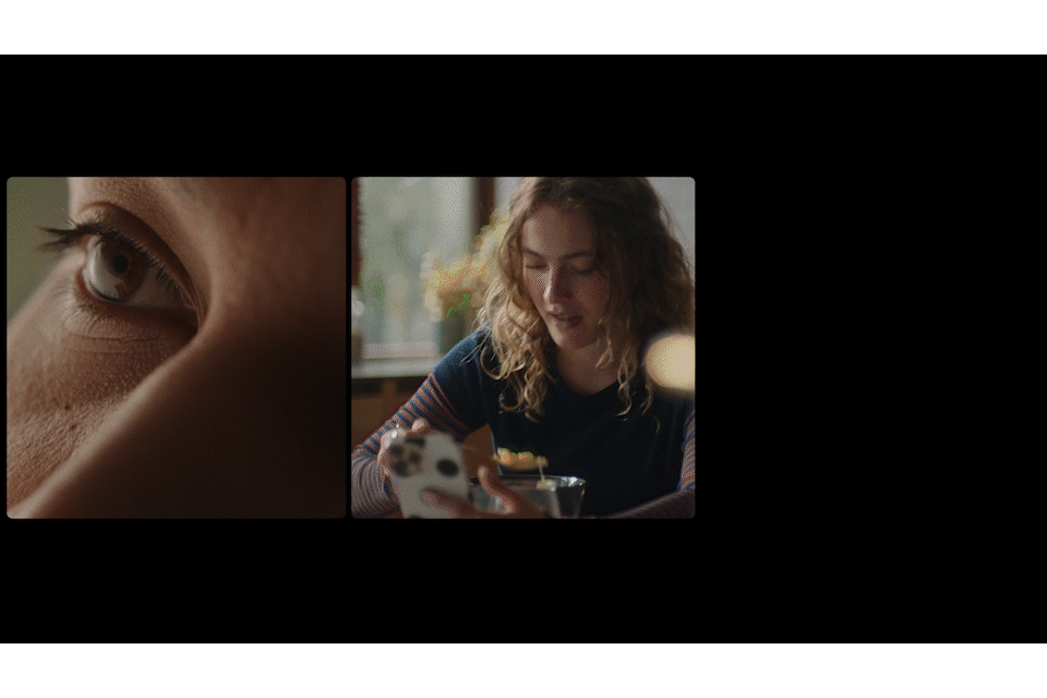 Commercial - Danske Bank - Panorama - Three shots of the a scene where a young woman is feeeding a goldfish in a fish tank