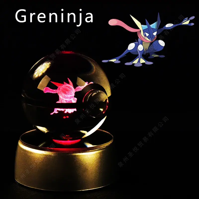 Thumbnail: Pokemon Crystal Ball 3D Pikachu Gengar Mewtwo Night Light Lamp Pokeball 3D Glass