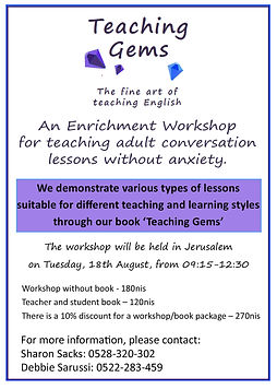Teaching Gems enrichment workshop teaching ESL adults
