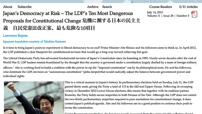 Japanese Democracy in Danger: The 10 Most Dangerous Points in the LDP's Constitutional Revision Proposal