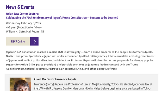 CELEBRATING THE 70TH ANNIVERSARY OF JAPAN’S PEACE CONSTITUTION -- LESSONS TO BE LEARNED​