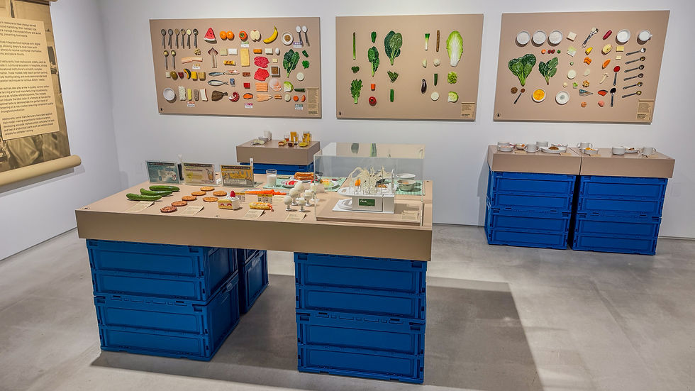 food exhibit that looks edible but is art.