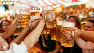Oktoberfest group cheers beer steins in Los Angeles
