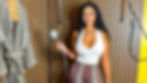Sophie Sierra from 90 Day Fiancee holds a shower handle in the IKEA Sleepeasy Popup experience at the Burbank store location.
