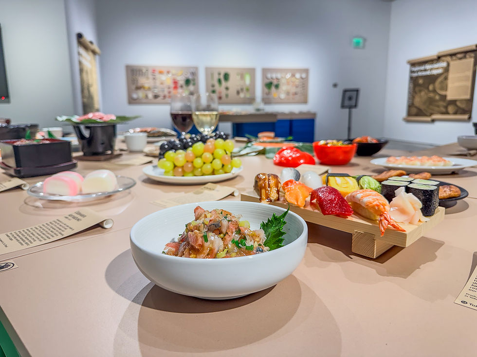 JAPAN HOUSE LA food exhibit with art that looks edible