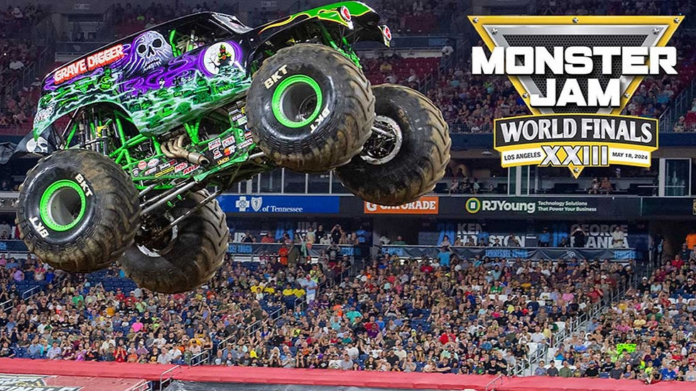 Monster truck performing stunts at Crypto.com Arena Los Angeles