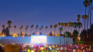 Cinespia 25th Anniversary in the spring evening within Los Angeles