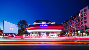 Tesla Diner in Los Angeles during the evening.