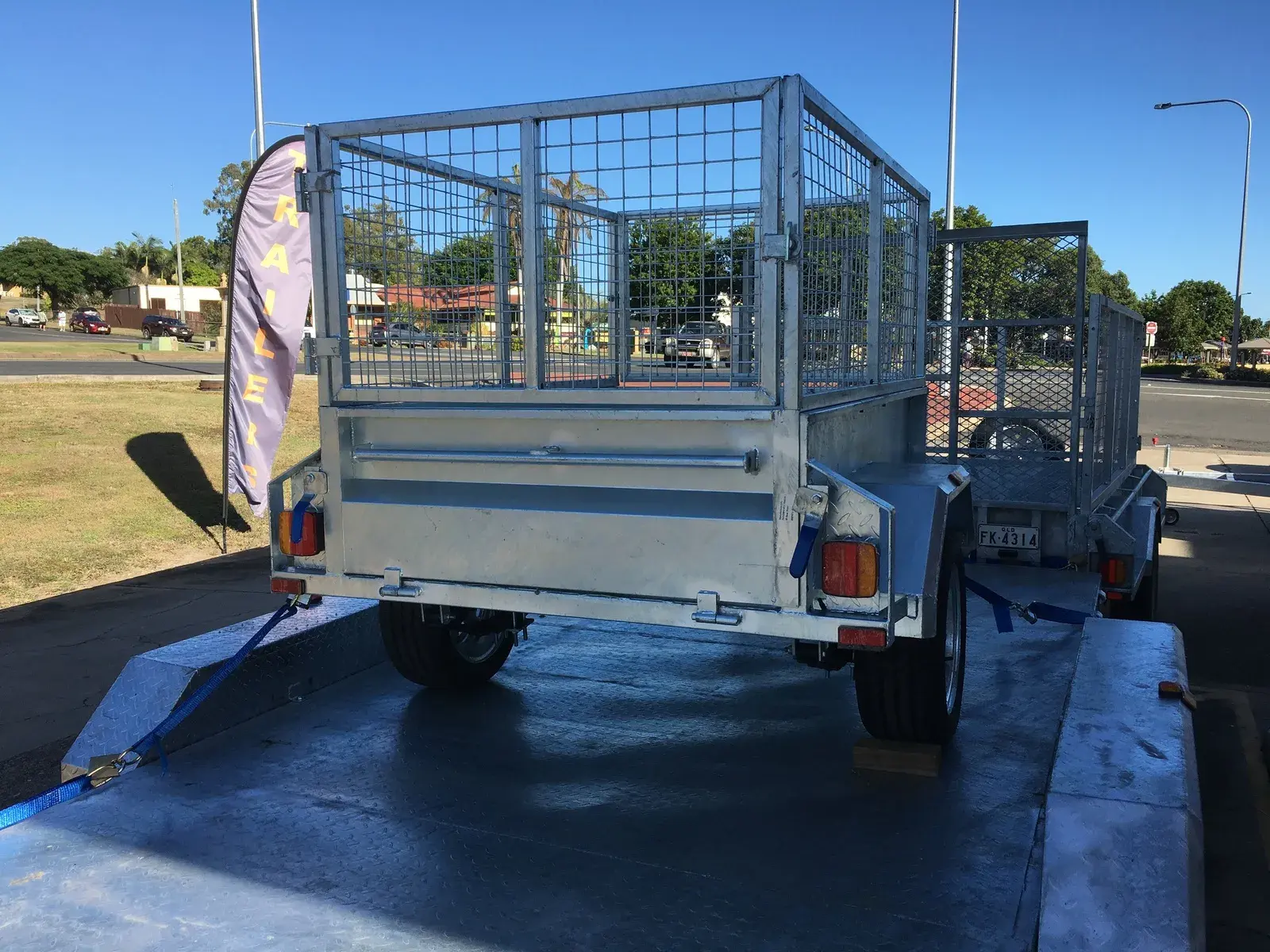 5×3 Tipping Box Trailer with Cage and Spare Tyre – ATM 750kg. for sale