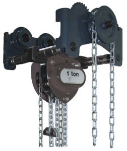 R&M RMII chain hoist with integral hand geared trolley