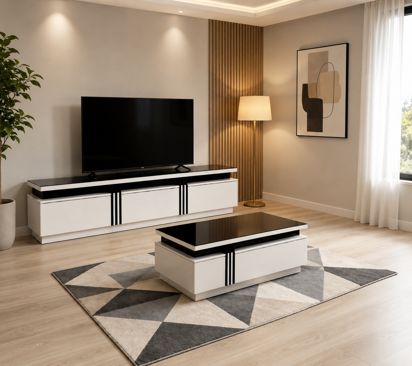 Aluxo TV Stand & Coffee Table Set