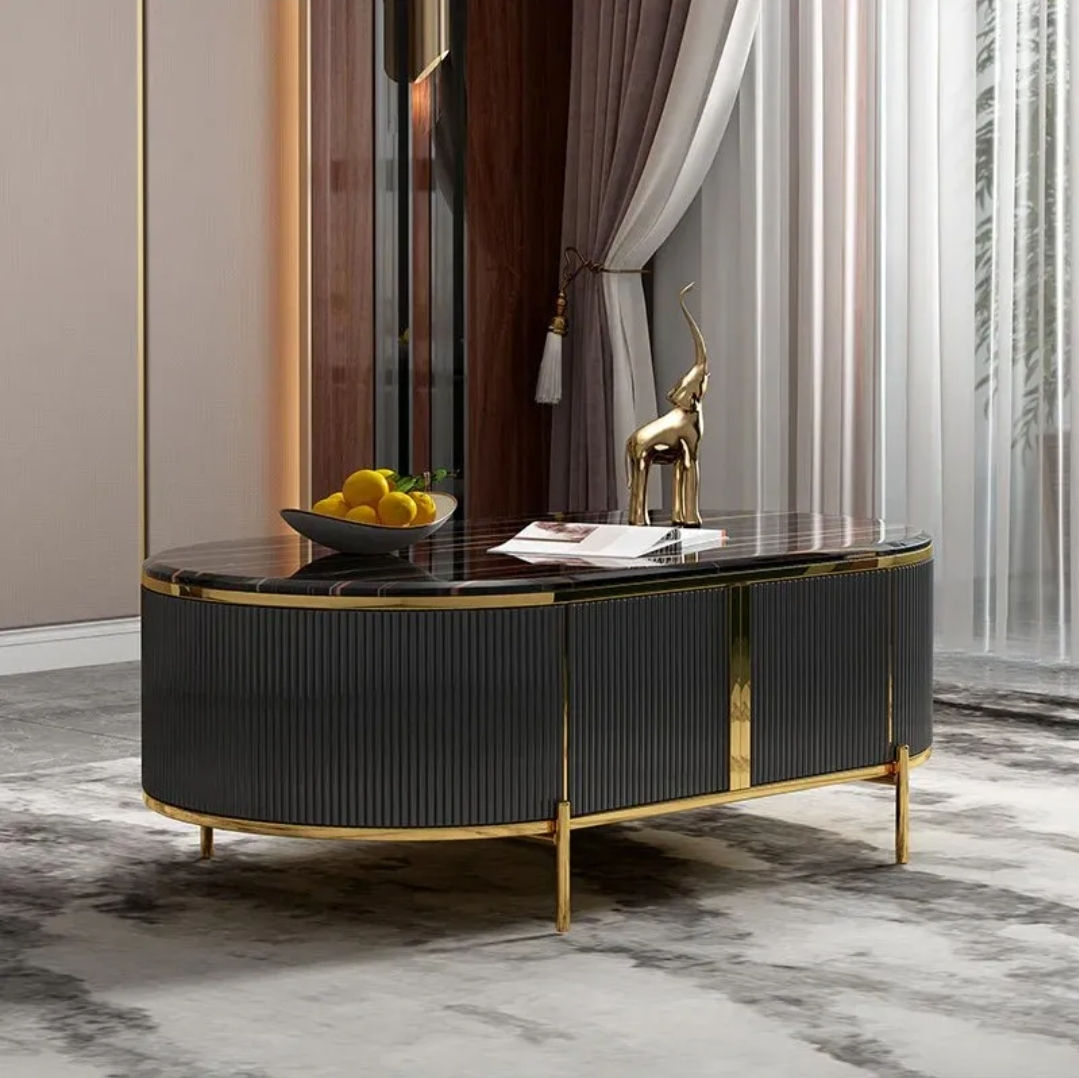 Aurimas Coffee Table - Black & Gold