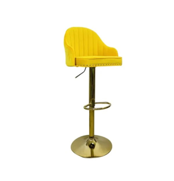 Thumbnail: Gracie Gold Frame Velvet Barstool mustard yellow
