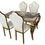 Thumbnail: Marble top 4 Seater Dining set with gold frame and a white chairs
