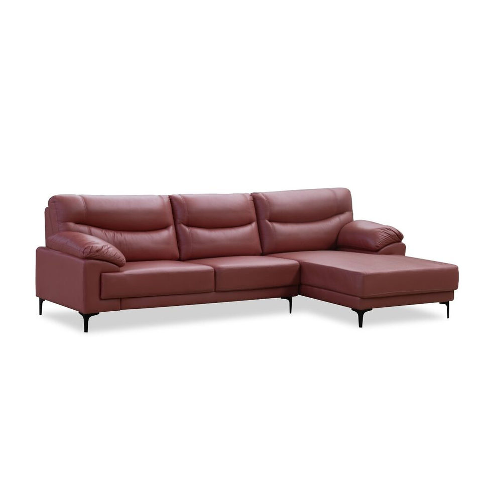 Nebula Leather Couch- Blush Pink