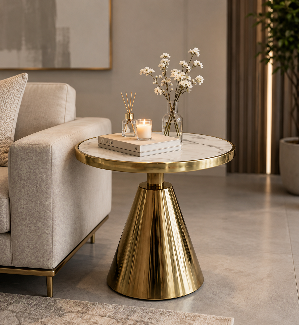 Gold Crest Side Table