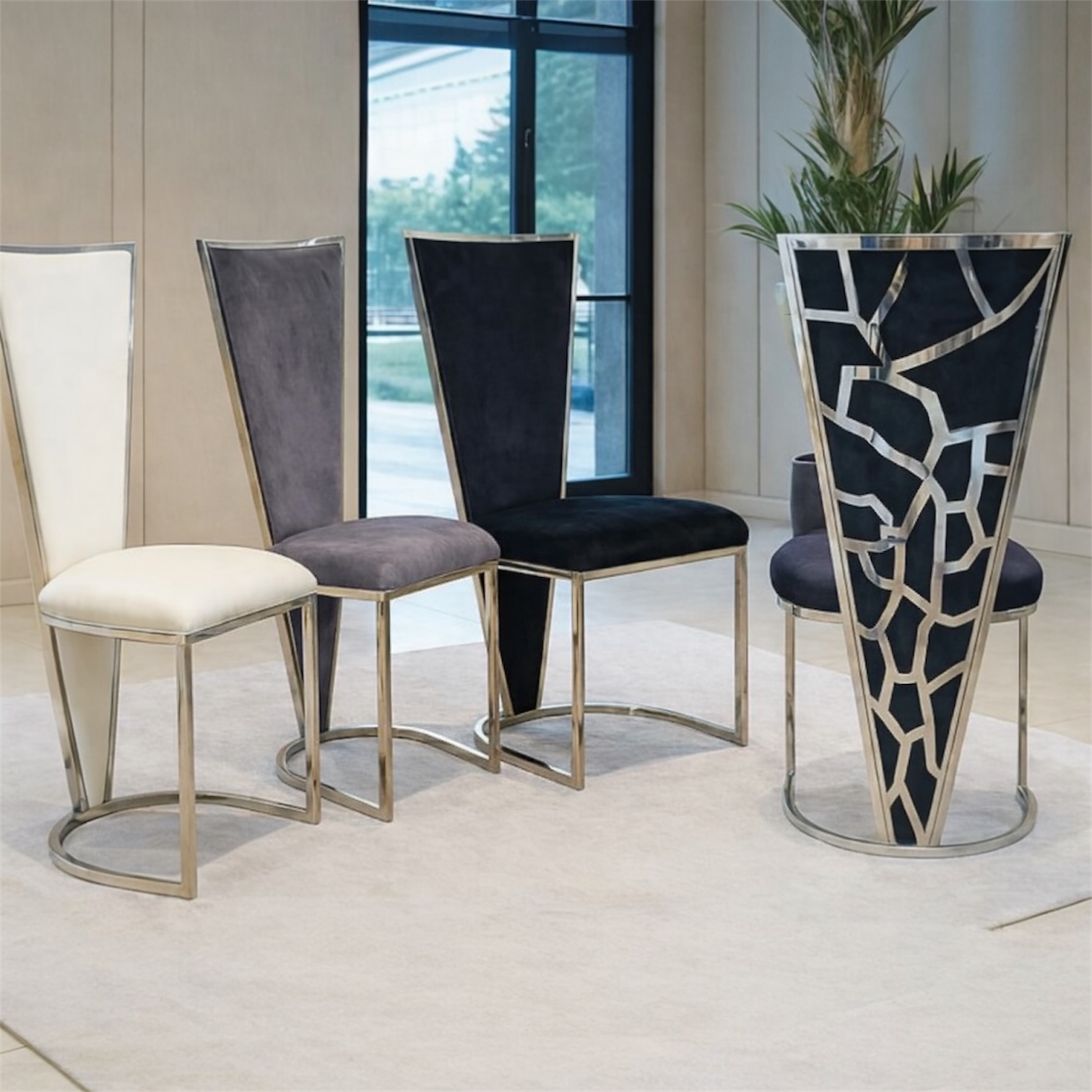 Molnair Premium Dining Chair - Silver Frame