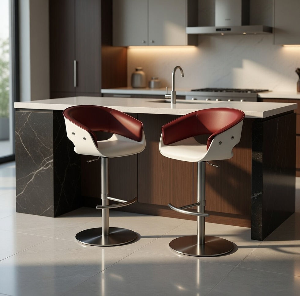 Thumbnail: Retro Premium Barstool - Red and White