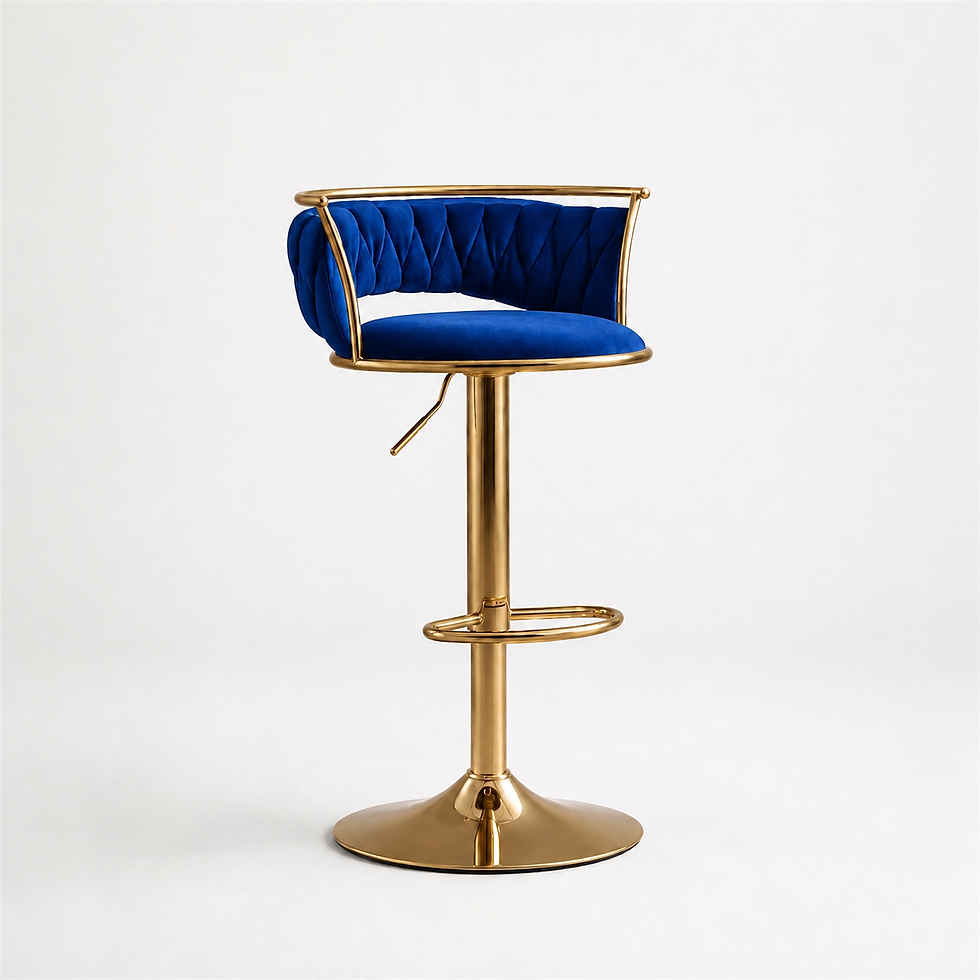 Thumbnail: Luca Velvet Barstool - Blue