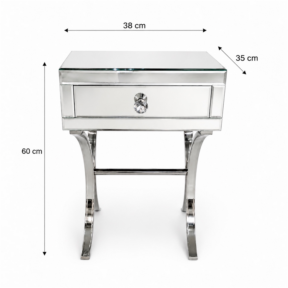 Monaco Mirrored Side Table Pedestal