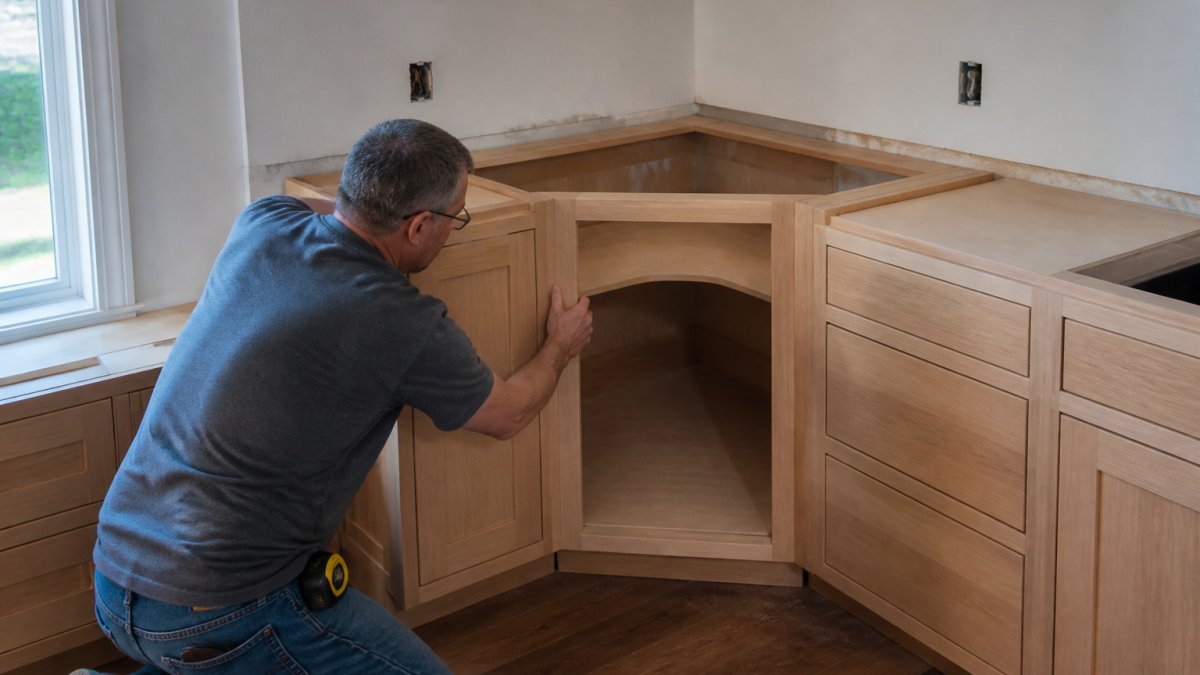 How to Install Corner Cabinets in Out-of-Square Walls