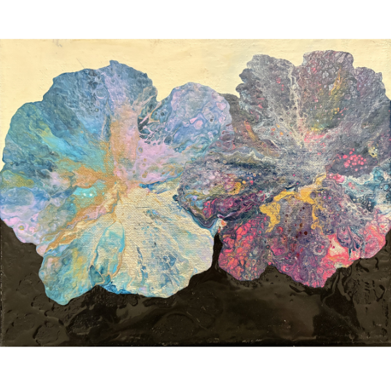 Sophisticated yet playful, this piece introduces refined color, movement, and modern elegance into luxury interiors, boutique spaces, contemporary homes, and curated fine art collections.
