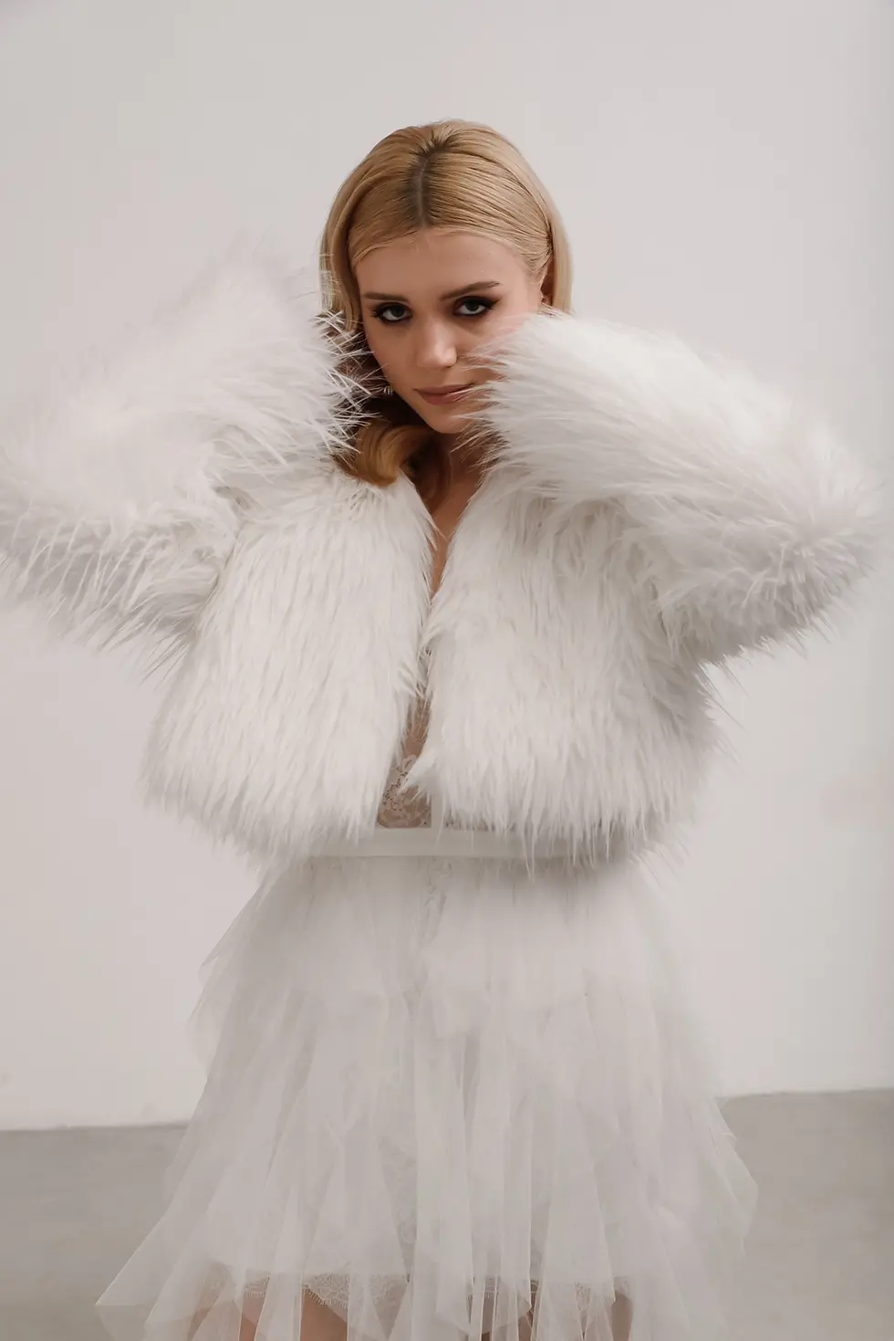 Thumbnail: ASPEN FAUX FUR BRIDAL JACKET