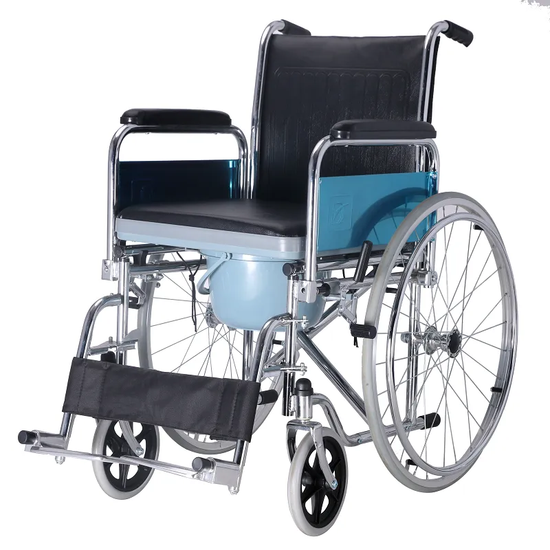 Standard Commode Wheelchair with Flipping Armrest