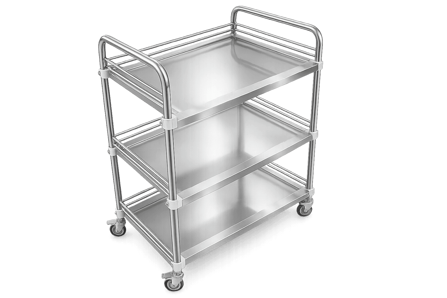 3 Shelf Stainless Steel Medicine Trolley with Wheels