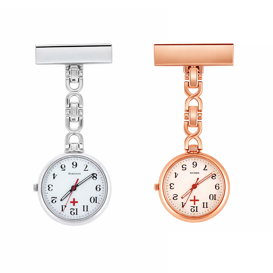Metallic Nurse Watch - Stainless Steel Fob Watch for Medical