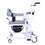Thumbnail: Foldable patient transfer lift chair in compact storage position, space-saving design for home and hospital care.