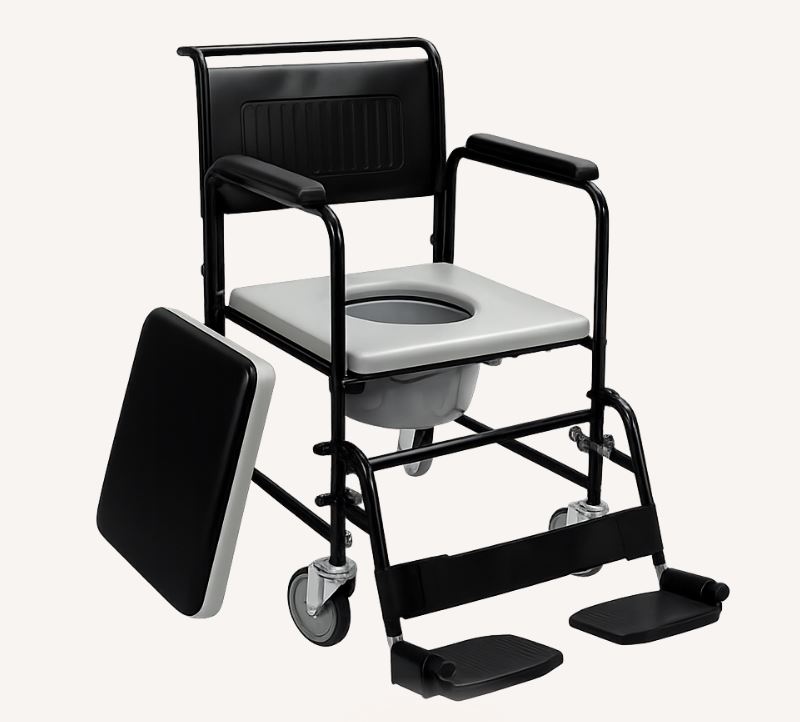 Commode chair with padded seat