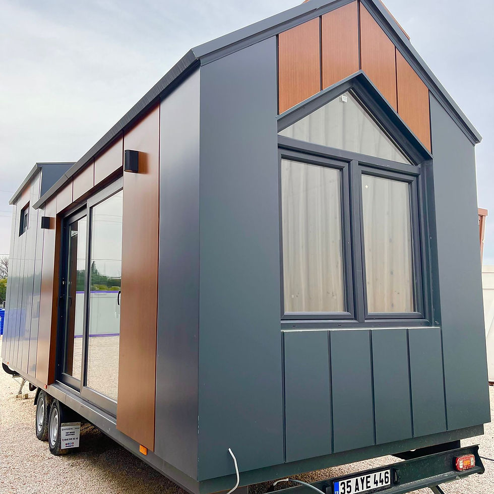 Loft katlı tiny house iç mekan planı