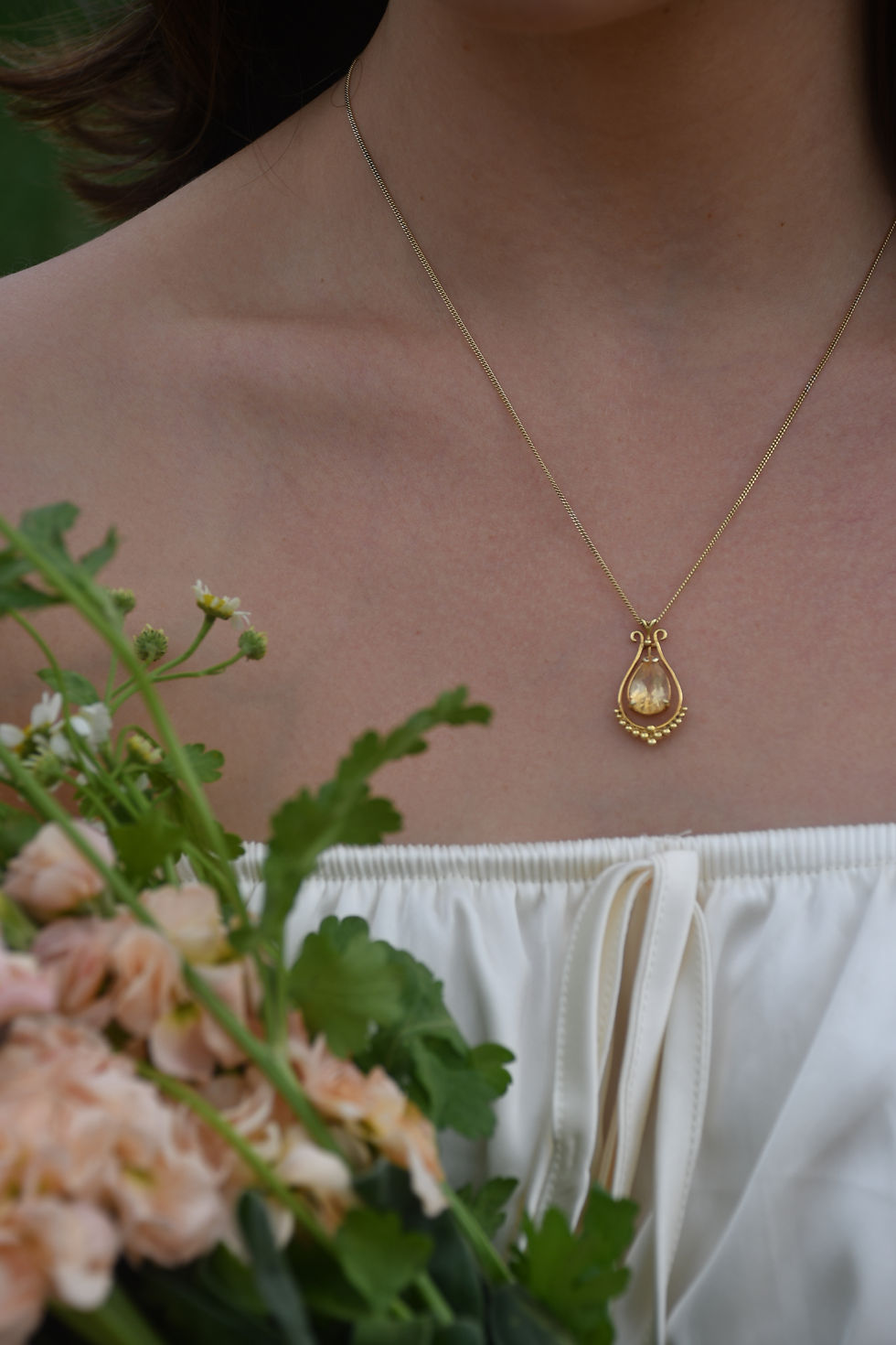 תמונה ממוזערת: Citrine Necklace Gold Plated