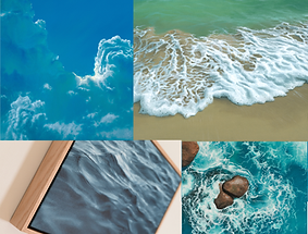 Chris Summer art artist painting element series water clouds ocean rocks