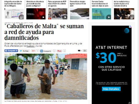 Diario El Comercio informa sobre trabajo de voluntarios Malteser